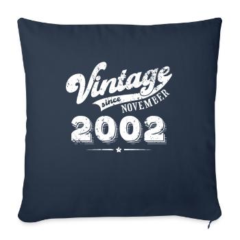 Millésime depuis Novembre 2002 Cadeau d’anniversaire - Housse de coussin décorative 45 x 45 cm - bleu marine - Devant