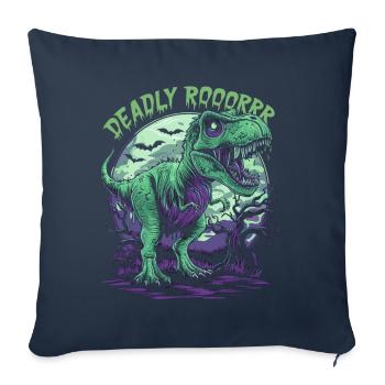 Zombie T-REX – Rugissement mortel pour les amateurs de dinosaures - Housse de coussin décorative 45 x 45 cm - bleu marine - Devant