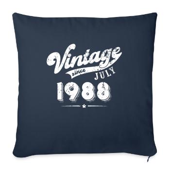 Vintage since July 1988 Birthday Gift - Sofa pillowcase 17,3'' x 17,3'' (45 x 45 cm) - navy - Front