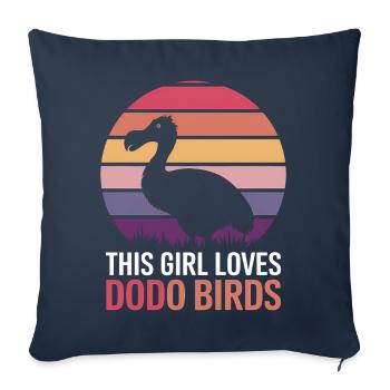 Dodo Dire Dodo Oiseau Fille Drôle Dodo Cadeau - Housse de coussin décorative 45 x 45 cm - bleu marine - Devant
