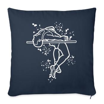 Saut en hauteur Aquarelle Saut en hauteur - Housse de coussin décorative 45 x 45 cm - bleu marine - Devant