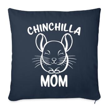 Chinchilla disant maman drôle Chinchilla cadeau - Housse de coussin décorative 45 x 45 cm - bleu marine - Devant