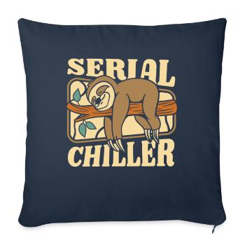 Refroidisseur en série Folivora Pilosa à gorge brune - Housse de coussin décorative 45 x 45 cm - bleu marine - Devant