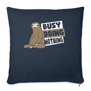 Beschäftigt mit Nichtstun Braunkehl-Pilosa Folivora - Sofakissenbezug 45 x 45 cm - Navy - Vorne
