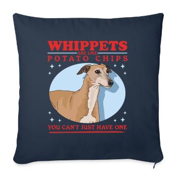 Whippet Cadeaux de lévrier anglais - Housse de coussin décorative 45 x 45 cm - bleu marine - Devant