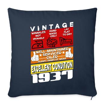 88 years old Vintage 1937 women & men Birthday - Sofa pillowcase 17,3'' x 17,3'' (45 x 45 cm) - navy - Front