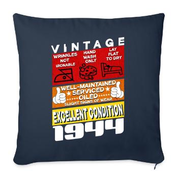 81 years old Vintage 1944 women & men Birthday - Sofa pillowcase 17,3'' x 17,3'' (45 x 45 cm) - navy - Front