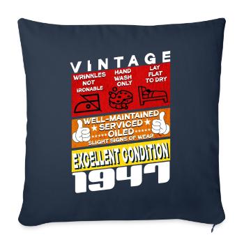 78 years old Vintage 1947 women & men Birthday - Sofa pillowcase 17,3'' x 17,3'' (45 x 45 cm) - navy - Front