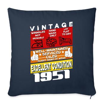 74 years old Vintage 1951 women & men Birthday - Sofa pillowcase 17,3'' x 17,3'' (45 x 45 cm) - navy - Front