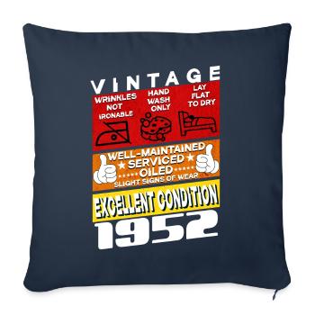 73 years old Vintage 1952 women & men Birthday - Sofa pillowcase 17,3'' x 17,3'' (45 x 45 cm) - navy - Front