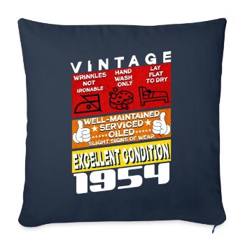 71 ans Millésime 1954 femme & homme Anniversaire - Housse de coussin décorative 45 x 45 cm - bleu marine - Devant