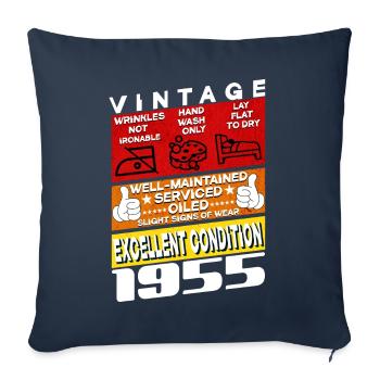 70 years old Vintage 1955 women & men Birthday - Sofa pillowcase 17,3'' x 17,3'' (45 x 45 cm) - navy - Front