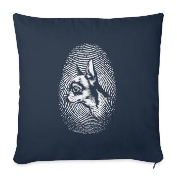 Chihuahua Fingerprint Creative Chihuahua - Sofa pillowcase 17,3'' x 17,3'' (45 x 45 cm) - navy - Front