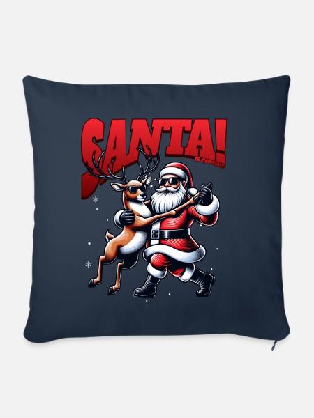 Santa Claus is dancing on xmas Christmas funny - Sofakissenbezug 45 x 45 cm - Navy