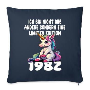 Limited Edition 1982 Birthday Born 1982 - Sofa pillowcase 17,3'' x 17,3'' (45 x 45 cm) - navy - Front