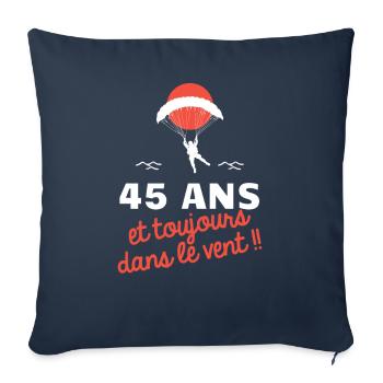 idée cadeau anniversaire amateurs de parapente - Housse de coussin décorative 45 x 45 cm - bleu marine - Devant