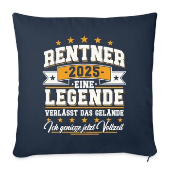 Rentner 2025 Ruhestand Rente 2025 Geschenk - Sofakissenbezug 45 x 45 cm - Navy - Vorne