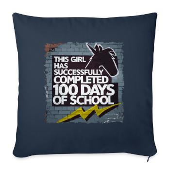 Funny Outfit teacher & student 100 days of school - Sofa pillowcase 17,3'' x 17,3'' (45 x 45 cm) - navy - Front