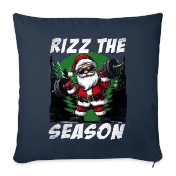 Rizz La saison Drôle Père Noël Noël - Housse de coussin décorative 45 x 45 cm - bleu marine - Devant
