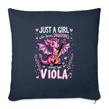 Viola Dragon Dragons Violist Love - Sofa pillowcase 17,3'' x 17,3'' (45 x 45 cm) - navy - Front