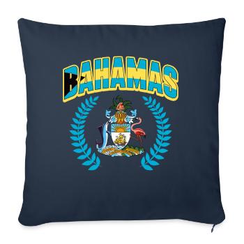 Bahamas Île des Caraïbes Cadeau d’été de l’Atlantique - Housse de coussin décorative 45 x 45 cm - bleu marine - Devant