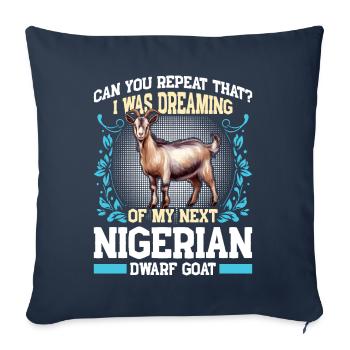 Goat lovers, Nigerian pygmy goats - Sofa pillowcase 17,3'' x 17,3'' (45 x 45 cm) - navy - Front