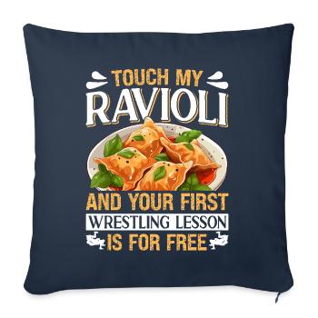 Hands off my ravioli motif - Sofa pillowcase 17,3'' x 17,3'' (45 x 45 cm) - navy - Front