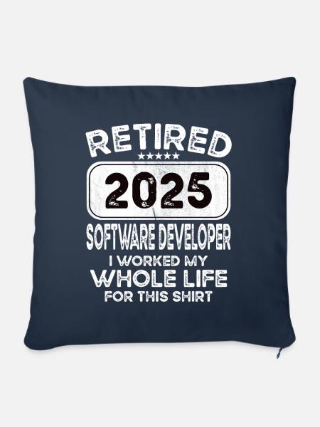 Retired Software developer 2025 - Sofakissenbezug 45 x 45 cm - Navy