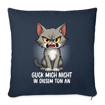 Ne me regarde pas sur ce ton - Housse de coussin décorative 45 x 45 cm - bleu marine - Devant
