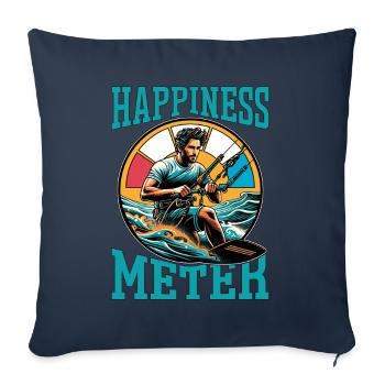 Kiteboarding Happiness Meter Water Sports Surfing - Sofa pillowcase 17,3'' x 17,3'' (45 x 45 cm) - navy - Front