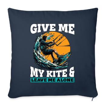 Kitesurf Donnez-moi mon cerf-volant et aimez les sports nautiques - Housse de coussin décorative 45 x 45 cm - bleu marine - Devant