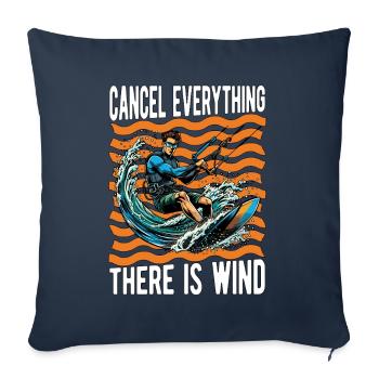 Kiteboarding Cancel Everything There Windsurfing - Sofa pillowcase 17,3'' x 17,3'' (45 x 45 cm) - navy - Front