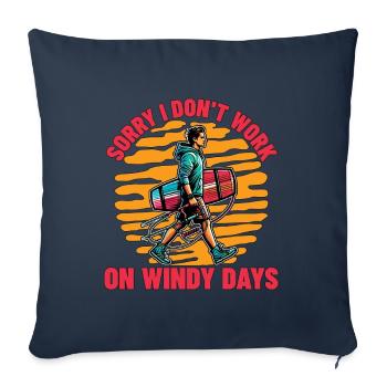 Kitesurf Désolé je ne travaille pas Adore la planche à voile - Housse de coussin décorative 45 x 45 cm - bleu marine - Devant