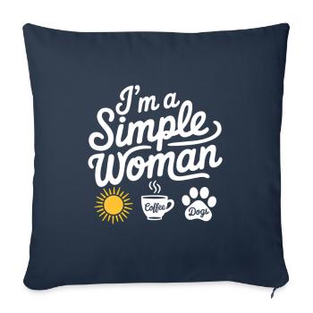 I`m a simple woman like sunshine dogs & coffee - Sofakissenbezug 45 x 45 cm - Navy - Vorne
