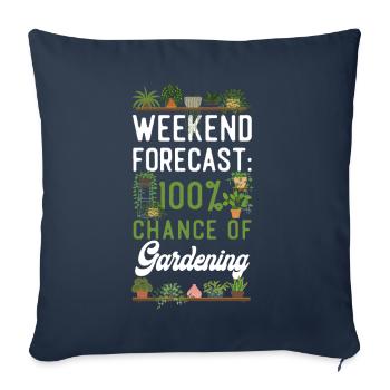 Week-end de jardinage pour les amoureux des plantes - Housse de coussin décorative 45 x 45 cm - bleu marine - Devant