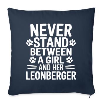 Leonberger disant drôle Leonberger cadeau - Housse de coussin décorative 45 x 45 cm - bleu marine - Devant