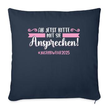 Jugendweihe 2025 Mädchen Junge - Sofakissenbezug 45 x 45 cm - Navy - Vorne