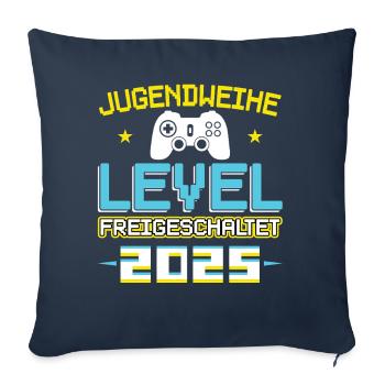 Jugendweihe 2025 Mädchen Junge - Sofakissenbezug 45 x 45 cm - Navy - Vorne