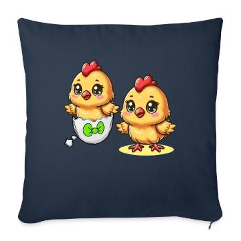 poussin oeuf de Pâques oeufs de Pâques oeufs de poule Enfant de Pâques - Housse de coussin décorative 45 x 45 cm - bleu marine - Devant