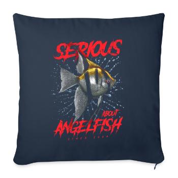 Seit 2004 ernsthaft mit Diskusfischen beschäftigt - Sofakissenbezug 45 x 45 cm - Navy - Vorne
