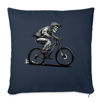 VTT Vélo Vélo Descente Sport Descente - Housse de coussin décorative 45 x 45 cm - bleu marine - Devant