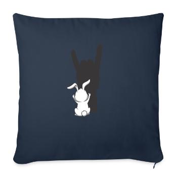 Rock Bunny – The coolest bunny in the spotlight - Sofa pillowcase 17,3'' x 17,3'' (45 x 45 cm) - navy - Front