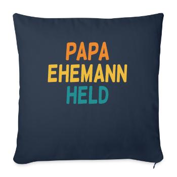 Papa Ehemann Held Herrentag Und Wandertag - Sofakissenbezug 45 x 45 cm - Navy - Vorne