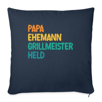 Dad Husband Grill Master Hero - Sofa pillowcase 17,3'' x 17,3'' (45 x 45 cm) - navy - Front