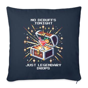 Boissons légendaires | Pas de debuffs, seulement des coups critiques - Housse de coussin décorative 45 x 45 cm - bleu marine - Devant