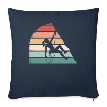 Climbing Girl – Des femmes autonomes sur les rochers - Housse de coussin décorative 45 x 45 cm - bleu marine - Devant