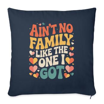 Il n’y a pas de famille comme la mienne - Housse de coussin décorative 45 x 45 cm - bleu marine - Devant