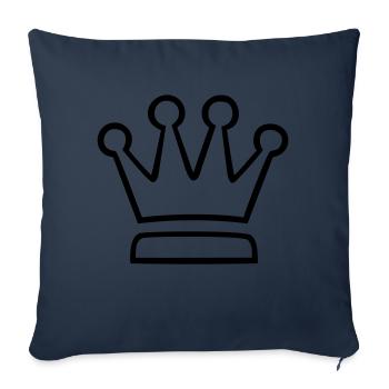 Couronne (couronne) 04.0 - Housse de coussin décorative 45 x 45 cm - bleu marine - Devant