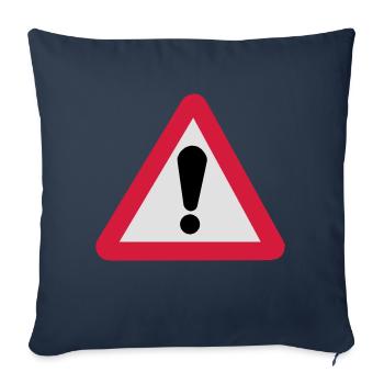 Gefahrenzeichen Gefahrenstelle - Sofakissenbezug 45 x 45 cm - Navy - Vorne