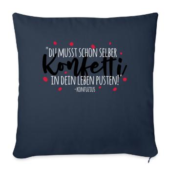 Konfuzius und Konfetti - Sofakissenbezug 45 x 45 cm - Navy - Vorne